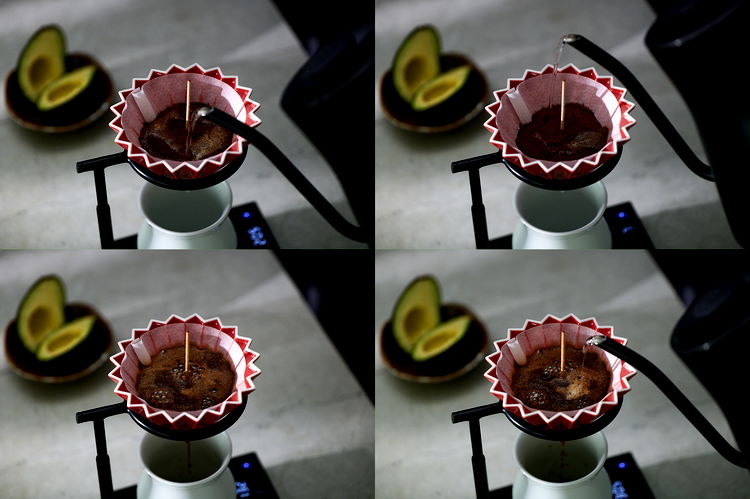 Image of Start a 60ml pour from the center then spiraling out...